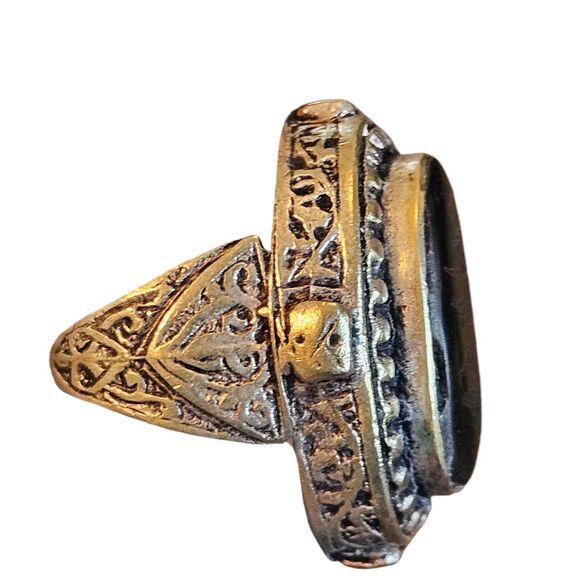 Islamic Ottoman Seal Ring Oval Size 9 Vintage Estate Jewelry - Picture 2 of 9